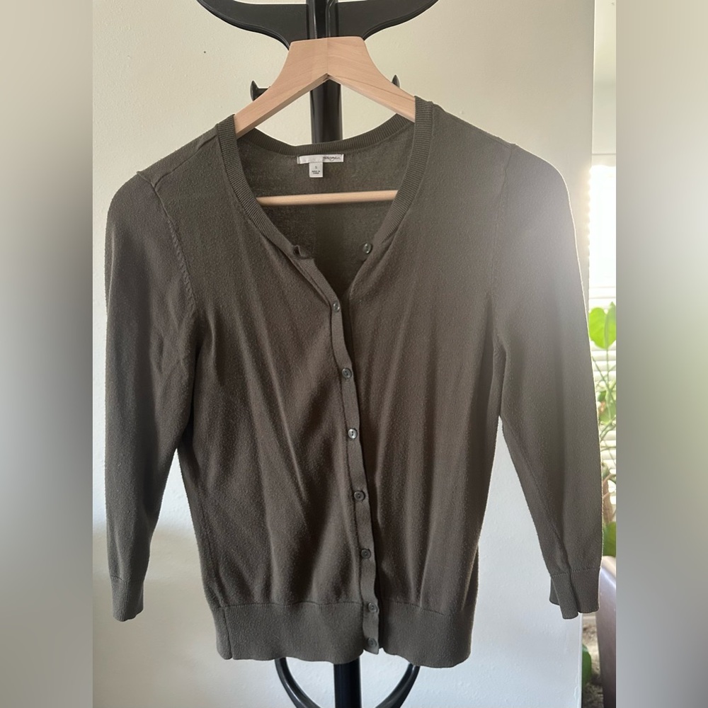 Women's Halogen Olive Green Cardigan Sweater - Size Small